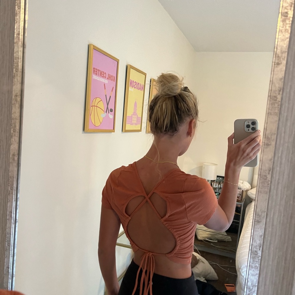 isabel’s cabinet dusty orange crop top